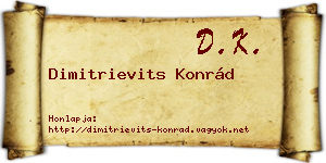 Dimitrievits Konrád névjegykártya